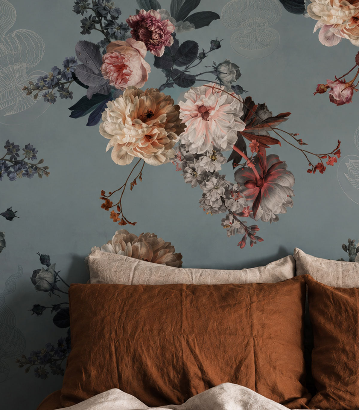 Carta da parati Blush Garden Blue