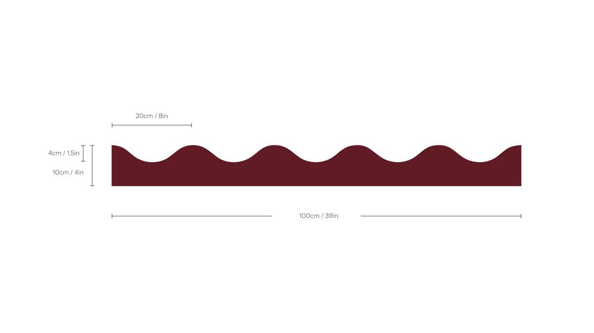 Border Waves Deep Wine - Wallcolors®
