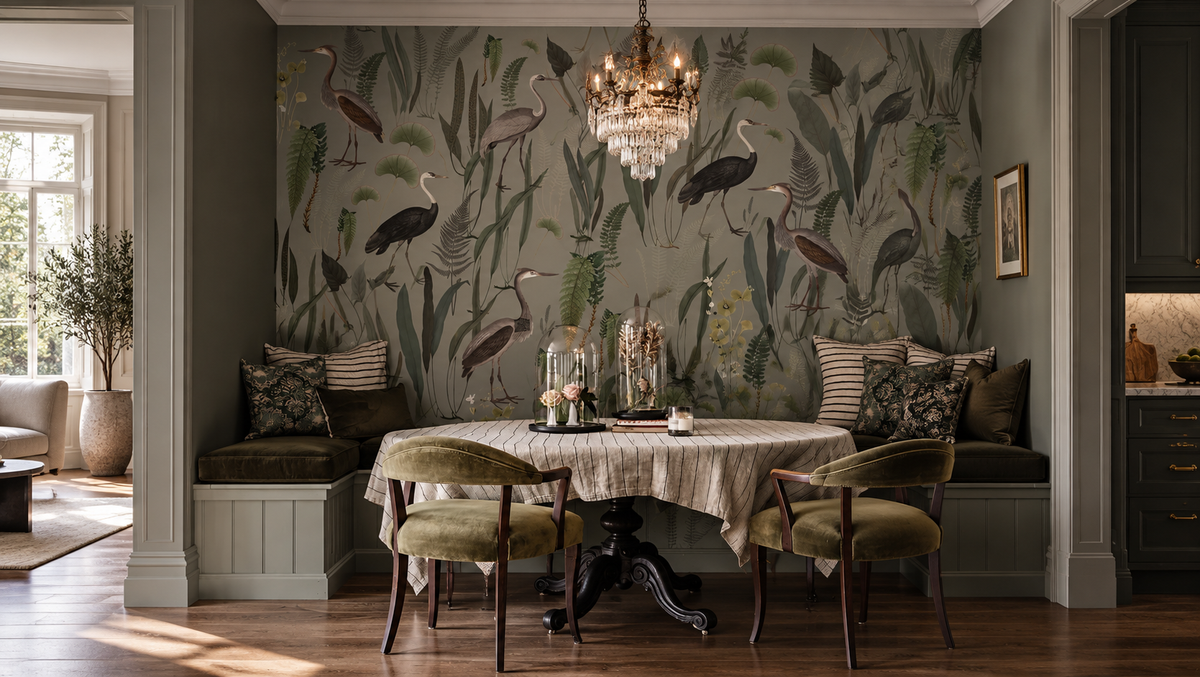 Carta da parati Calm Heron Mint