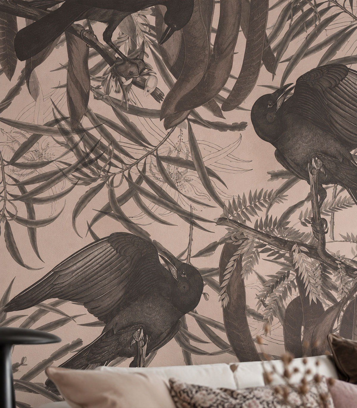 Carta da parati Crows Beige
