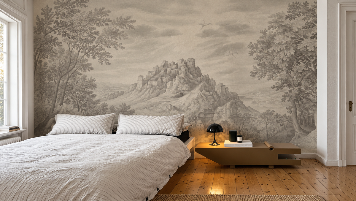 Carta da parati Ethereal Forest Beige