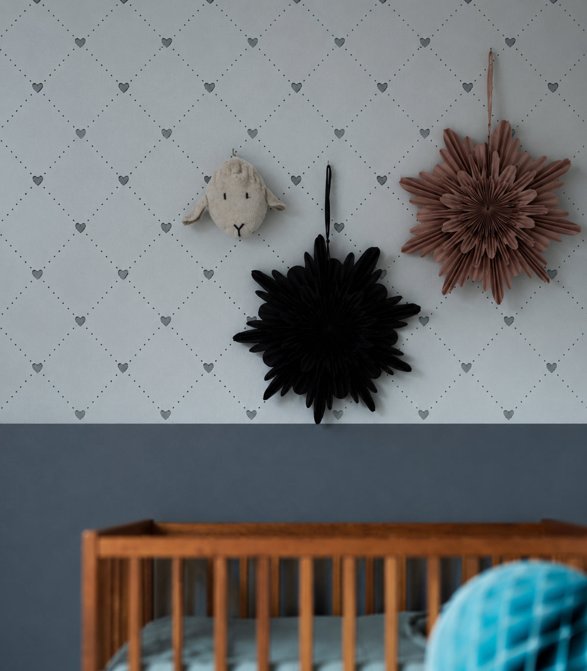 Tapeta Heart Lattice Powder Blue
