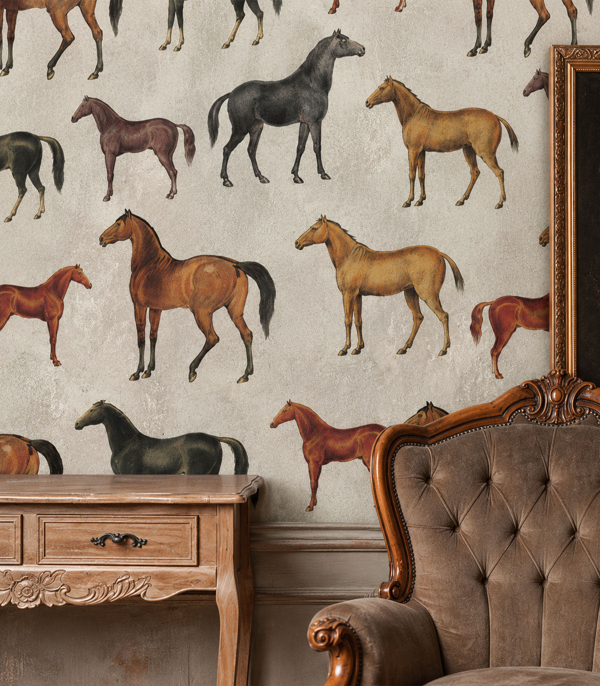 Carta da parati Horses Beige
