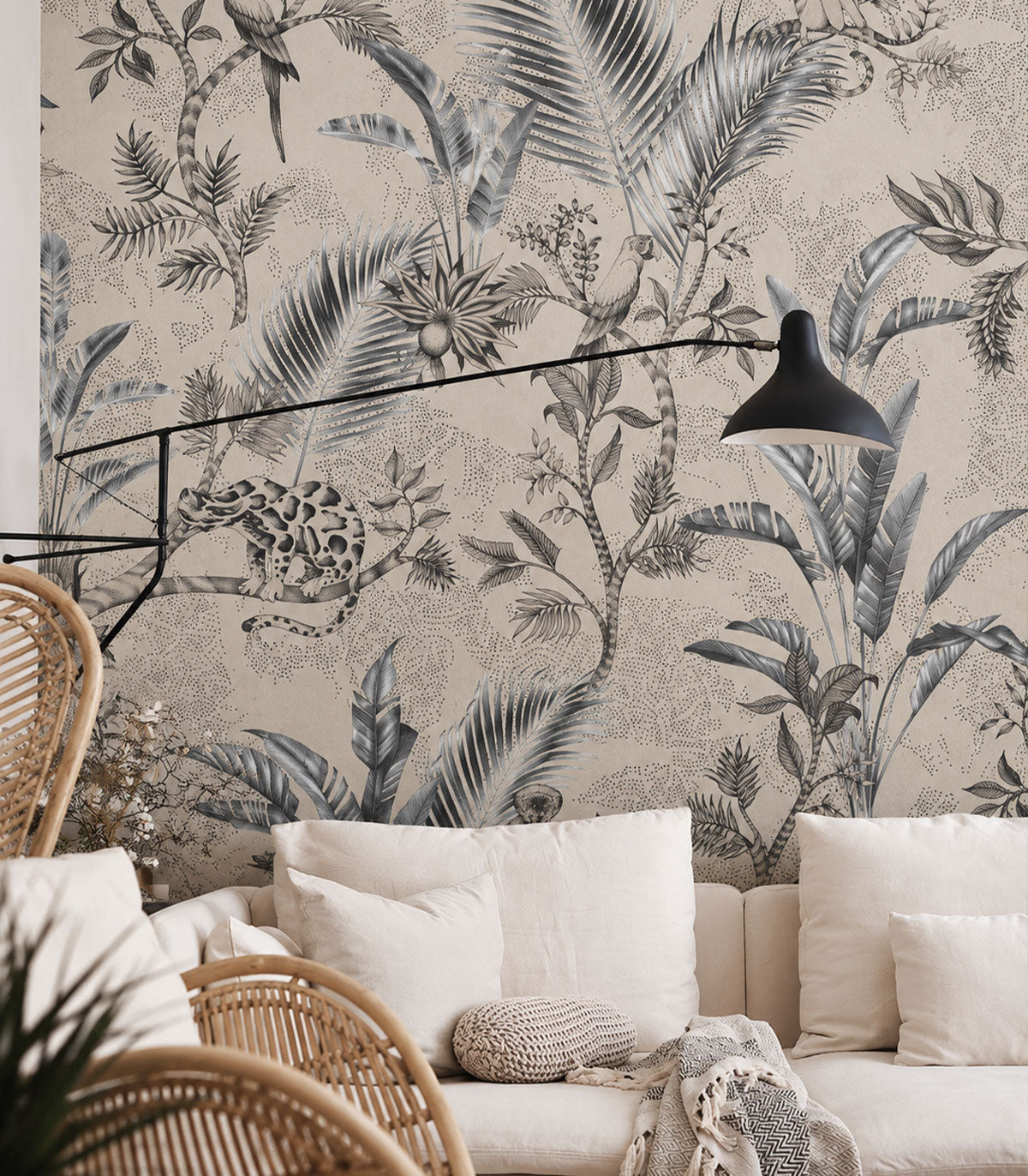 Carta da parati Jungle Team Beige