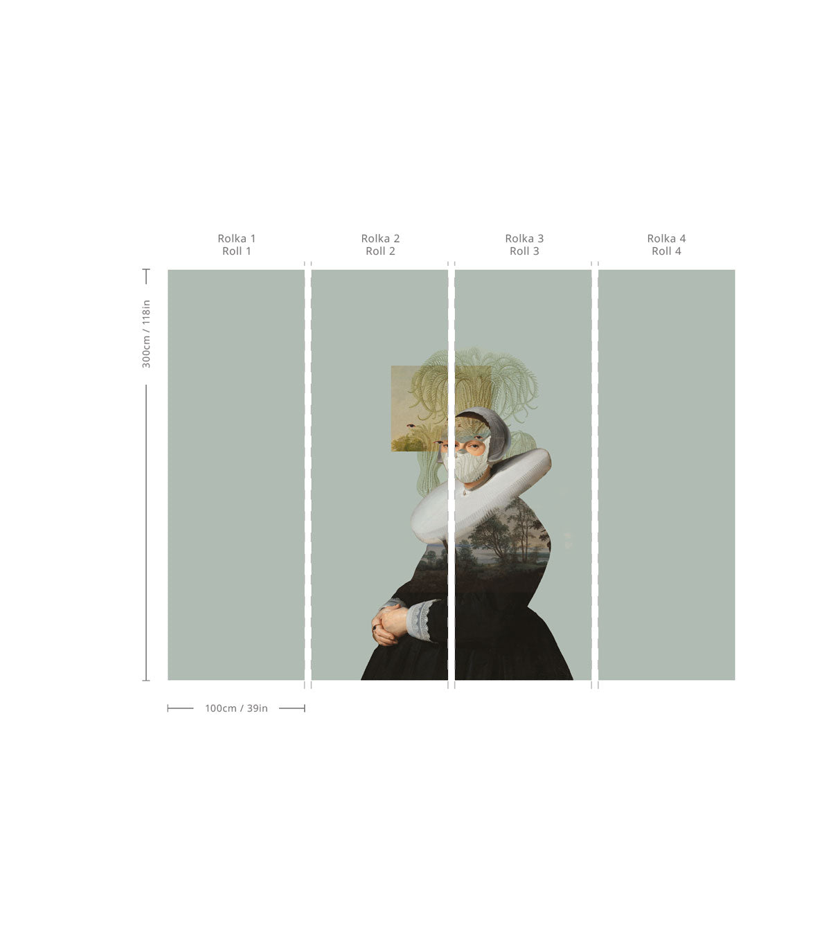 Carta da parati Landscape Muse Green