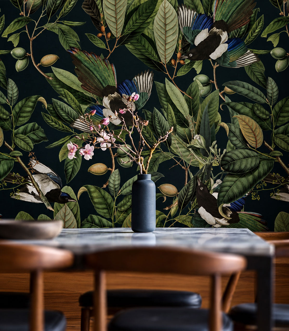 Carta da parati Magpie Black