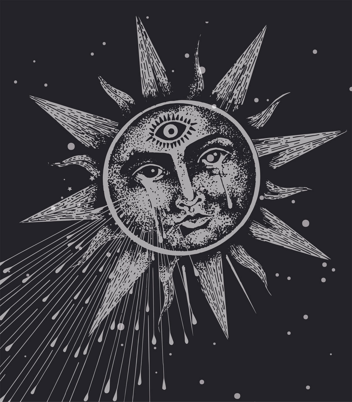 Tapeta Moon and sun navy blue