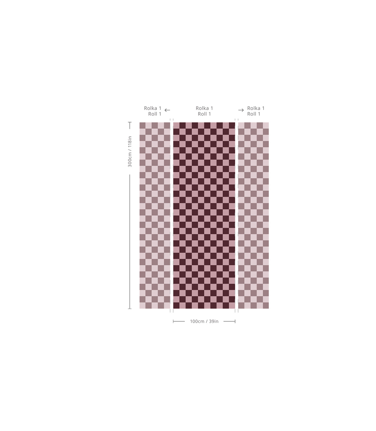Tapeta Square Checks Burgunt