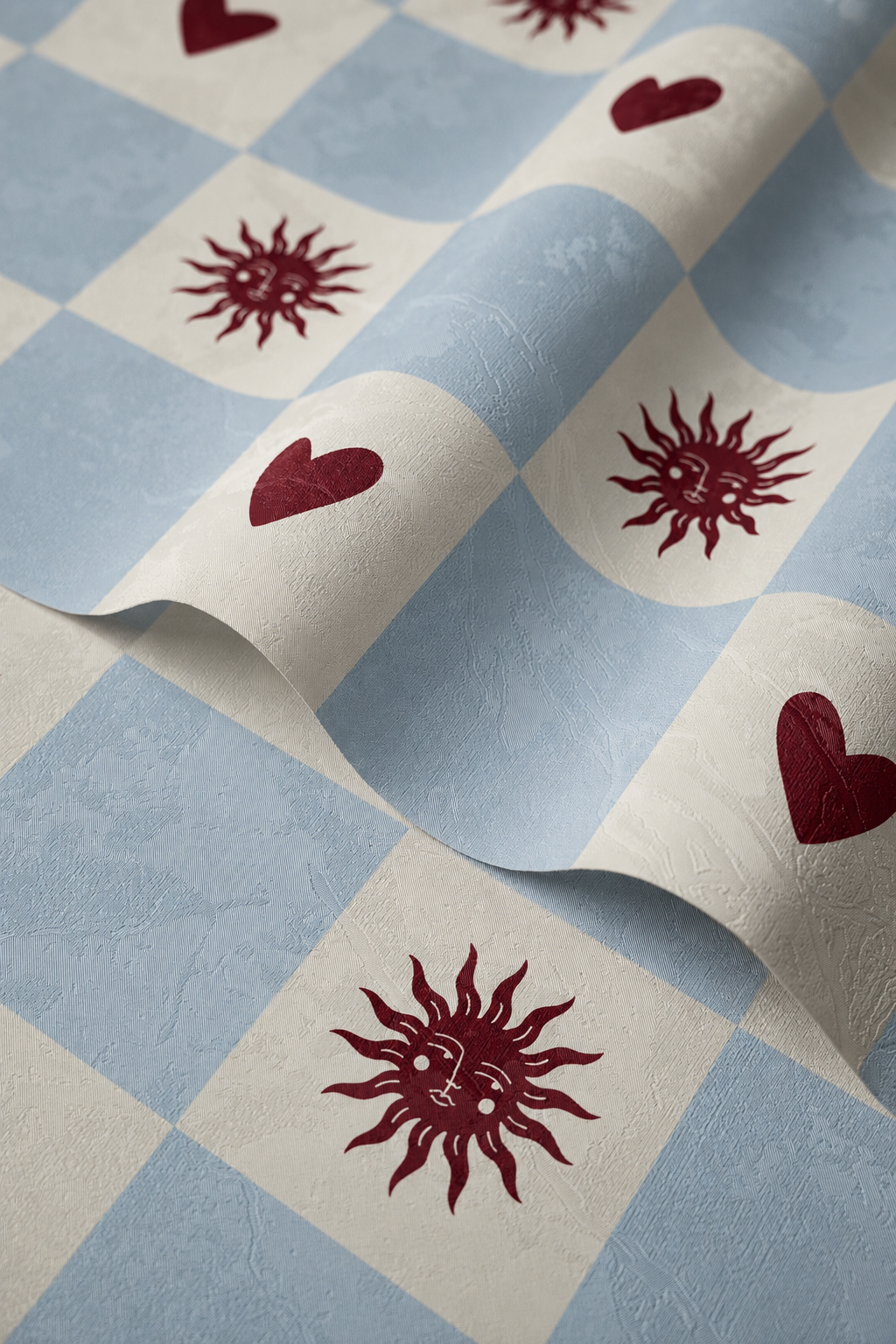 Carta da parati Sun and heart Blue