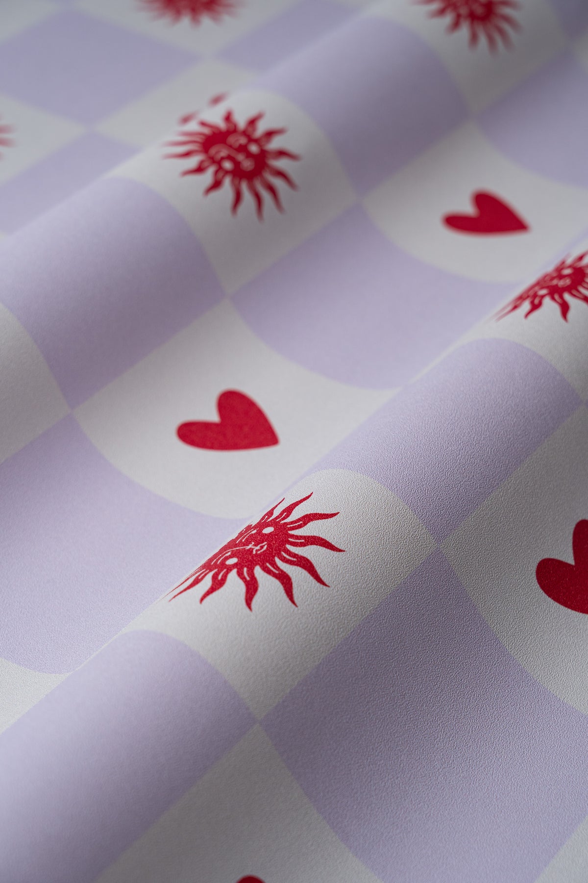 Carta da parati Sun and heart Lilac Cream