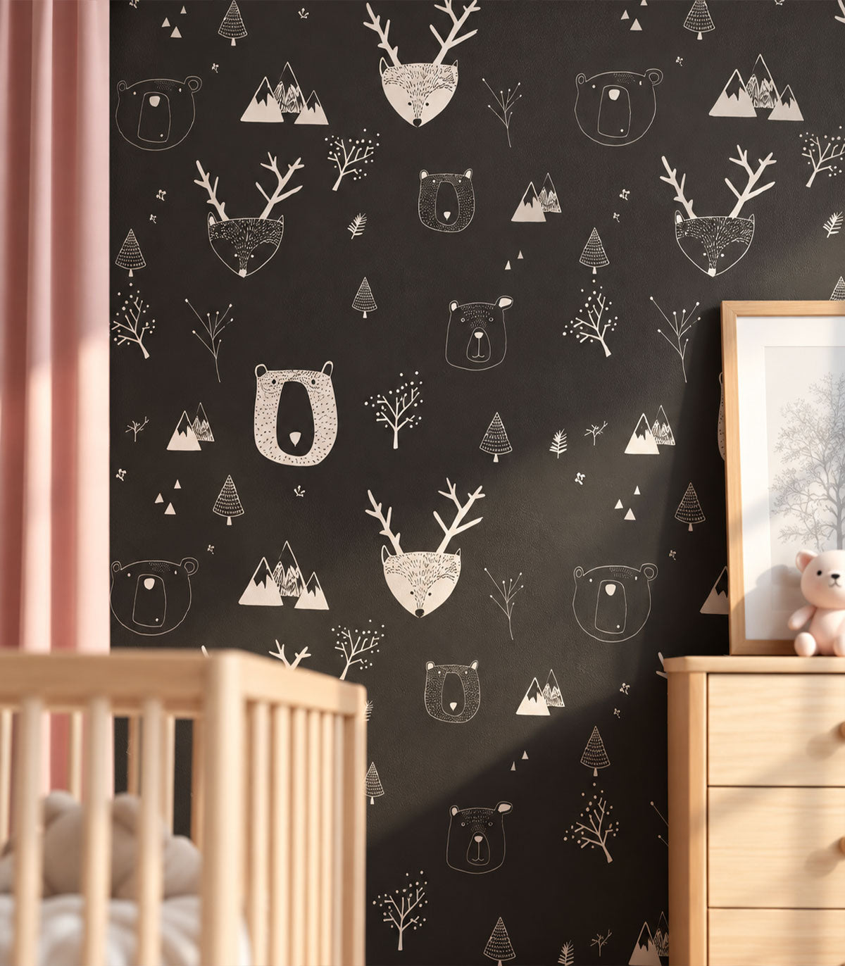 Carta da parati Teddy Bears Black
