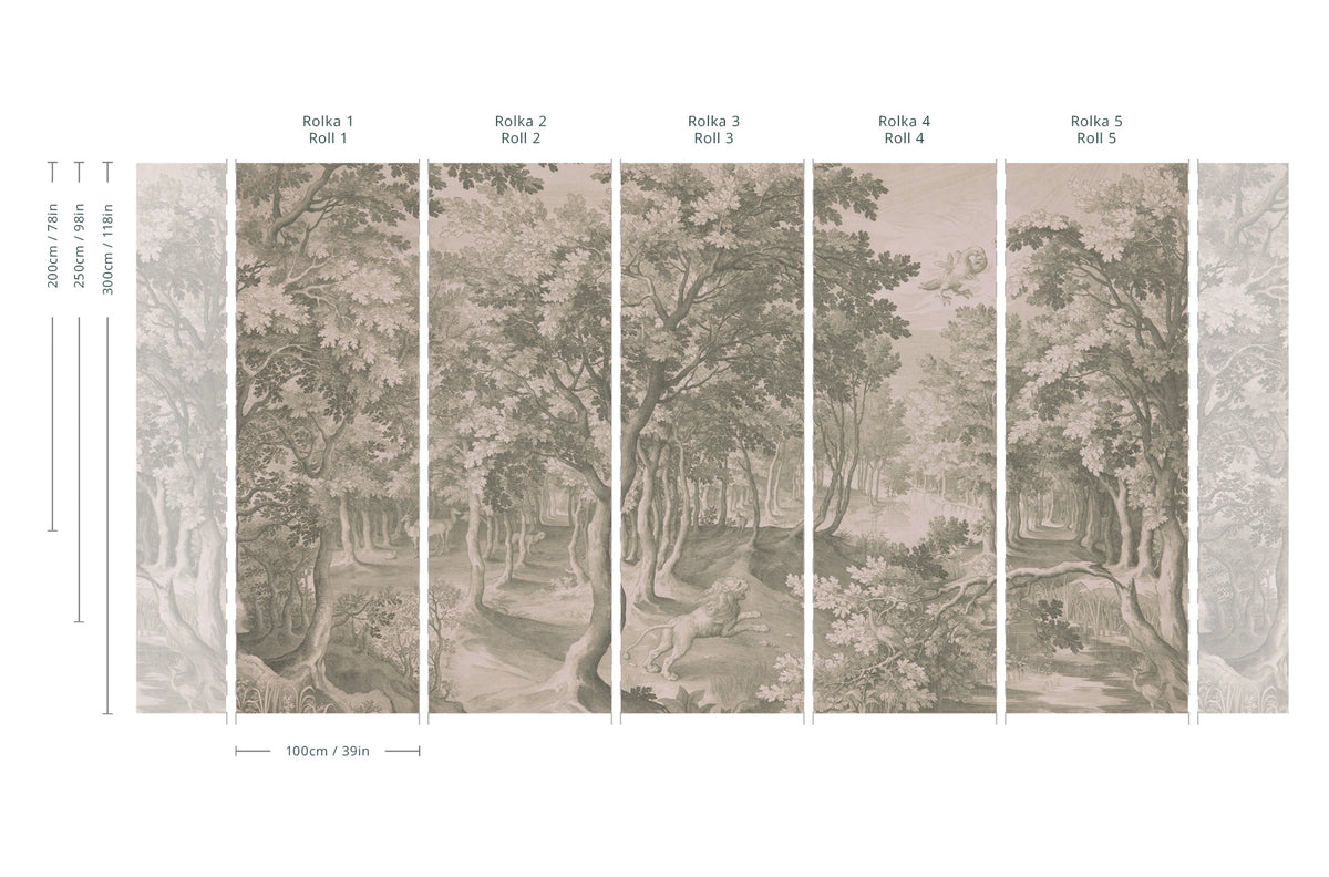 Carta da parati Timeless Trees Green