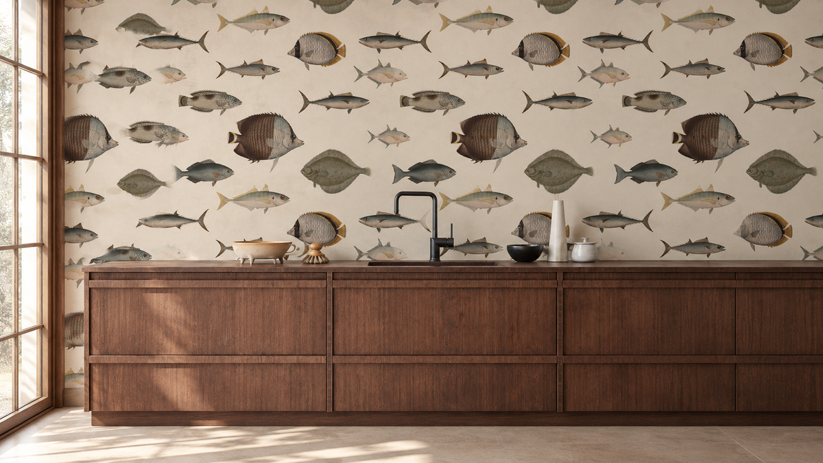 Carta da parati Under the Sea Beige