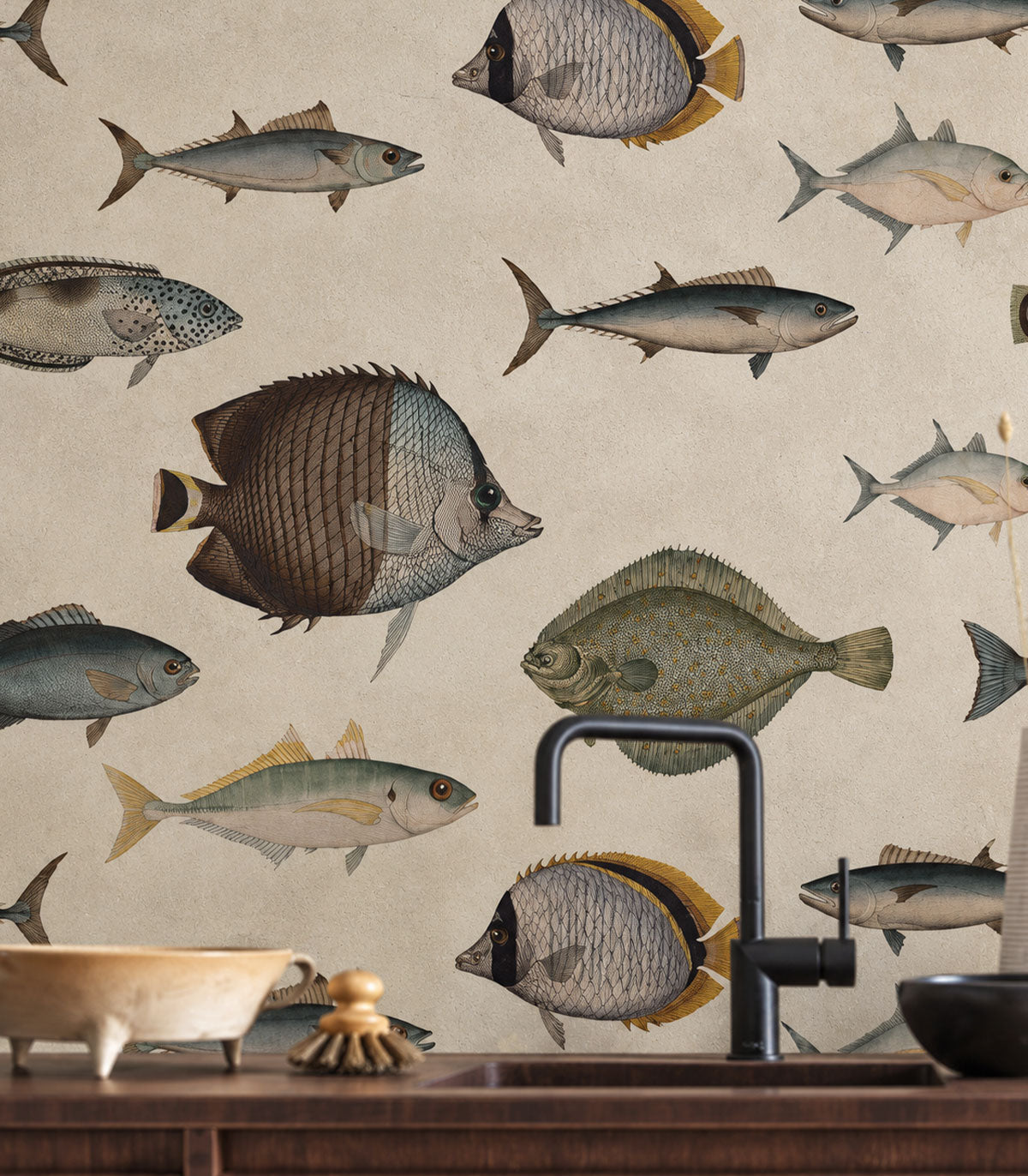 Carta da parati Under the Sea Beige