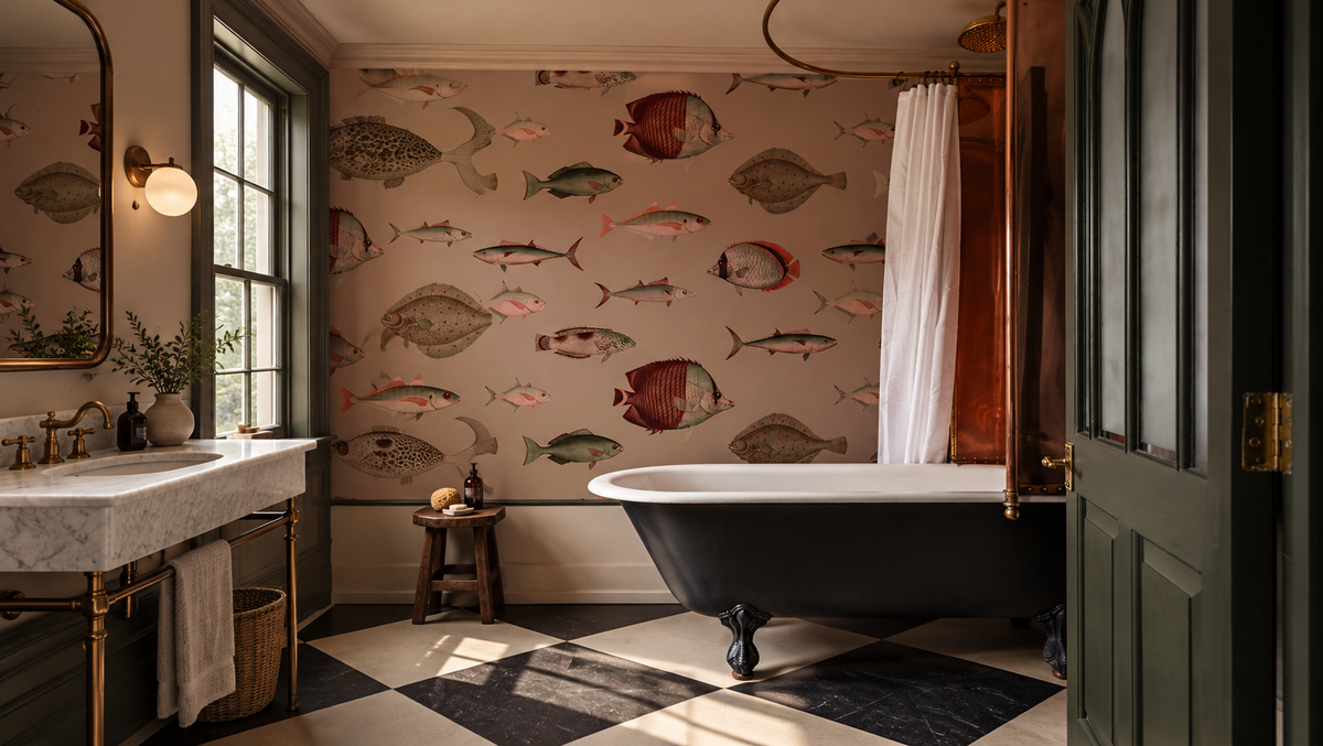 Carta da parati Under the Sea Pink