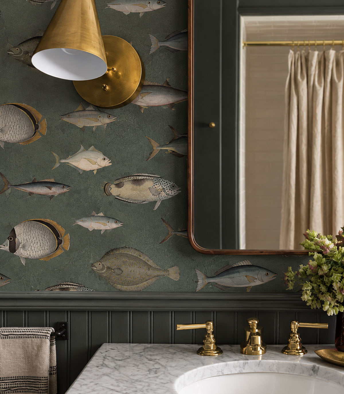 Carta da parati Under the Sea Vintage Green