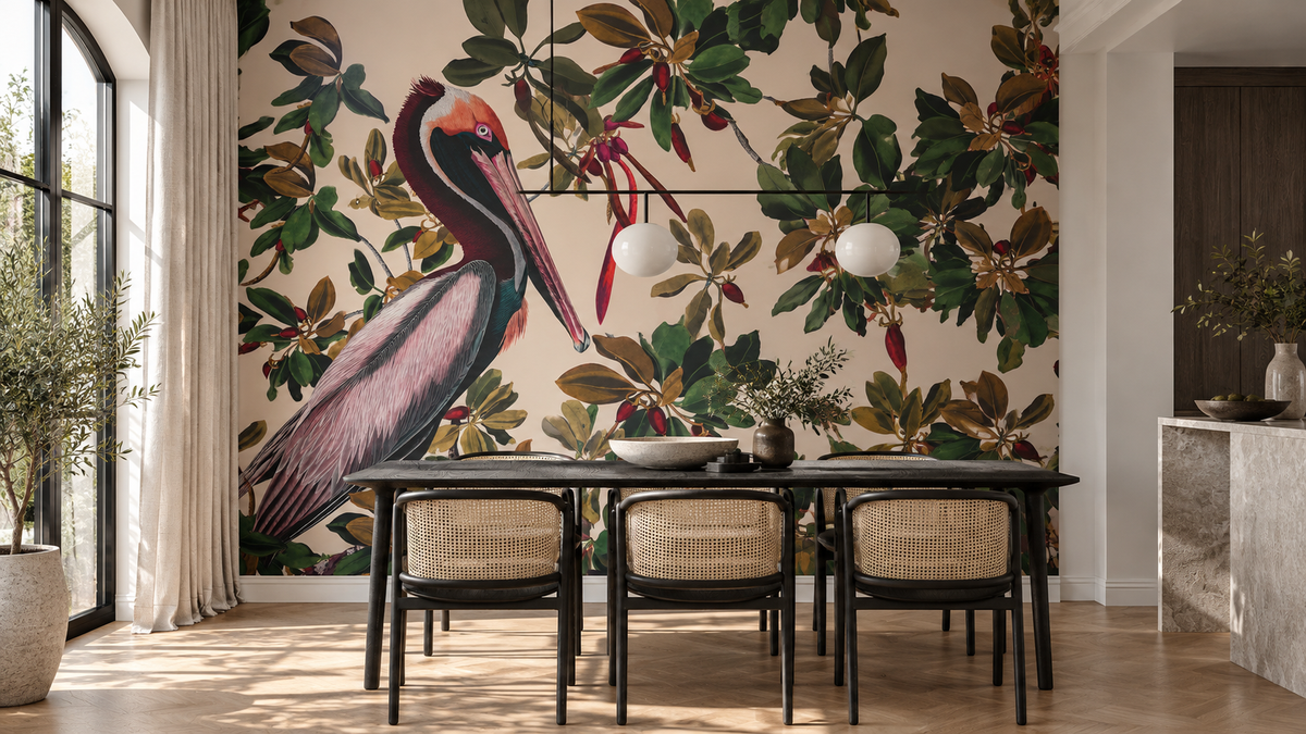 Carta da parati Vintage Pelicans