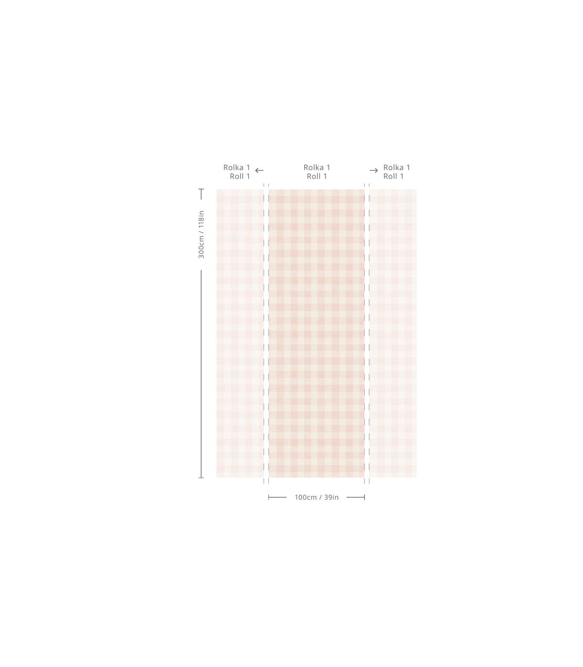 Tapeta Watercolor Checks Blush Pink