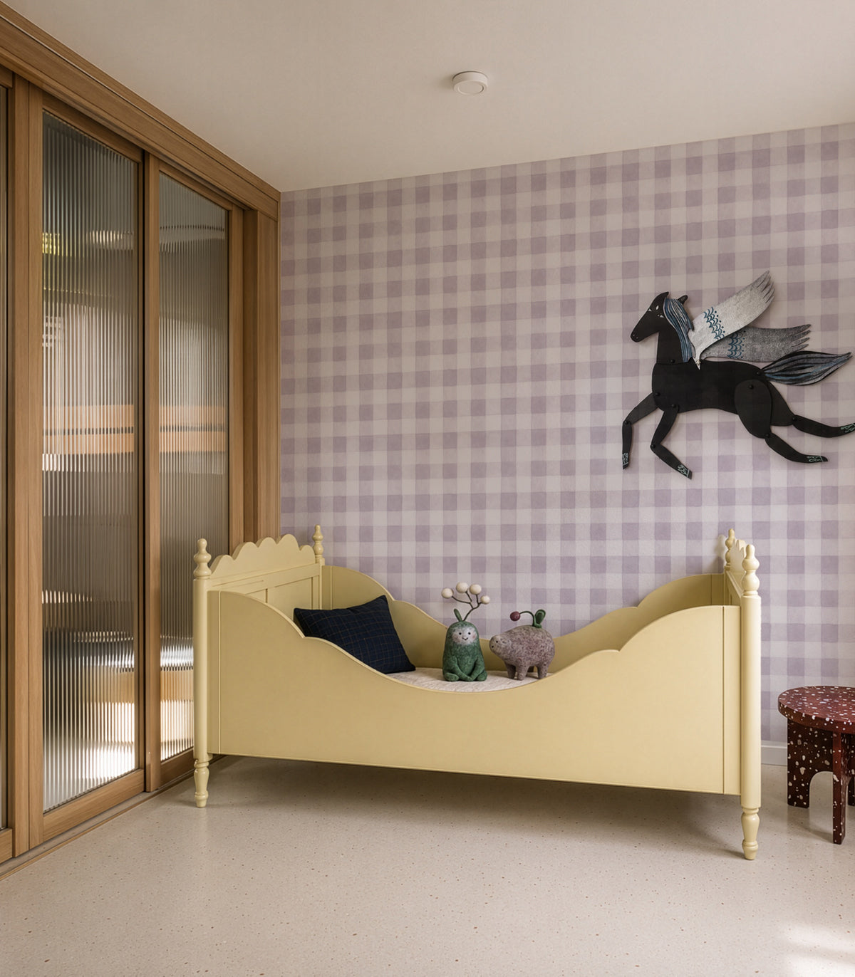 Carta da parati Watercolor Checks Soft Lilac
