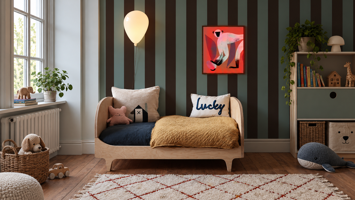 Carta da parati Wide Stripe Mint Chocolate
