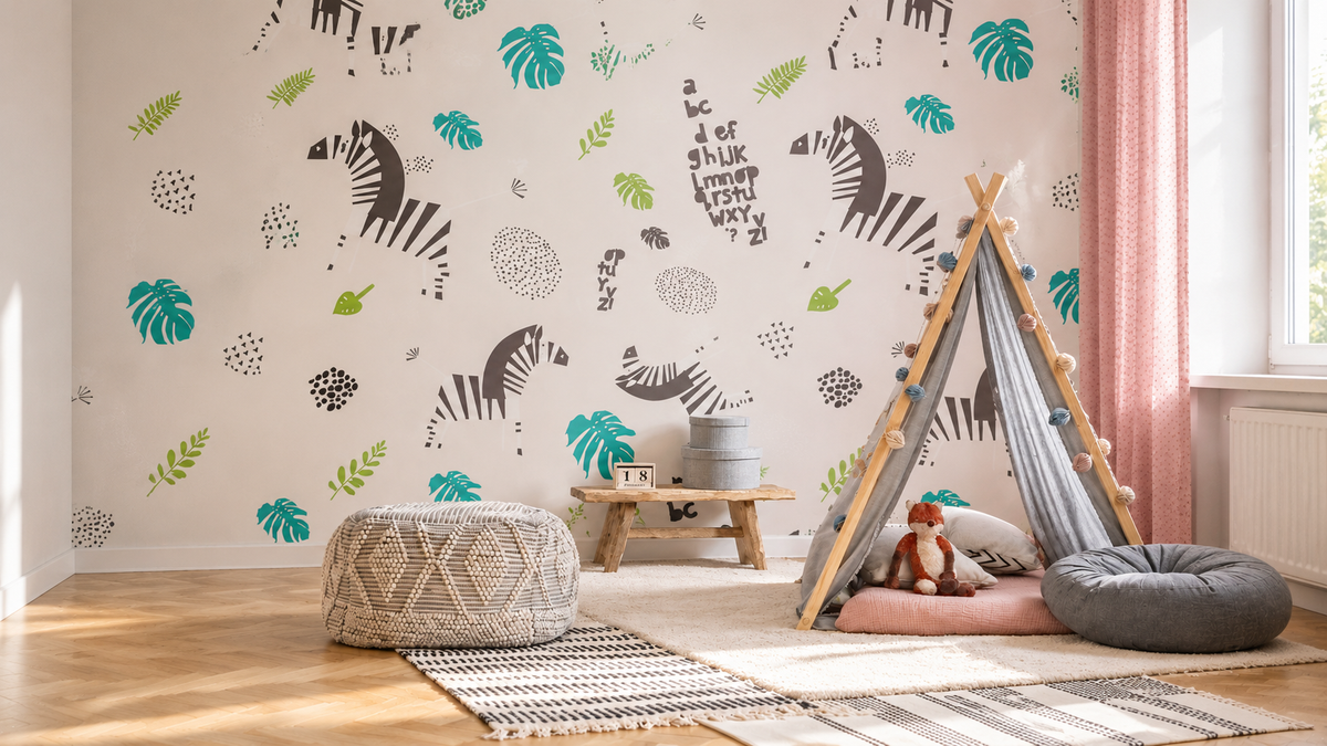Carta da parati Zebra White