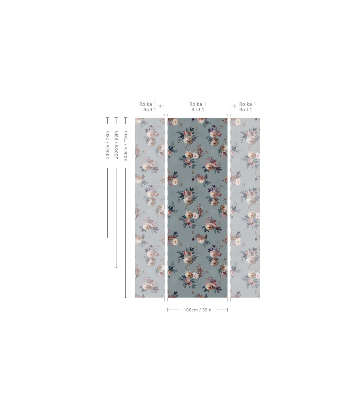 Tapeta Blush Garden Blue - Wallcolors®