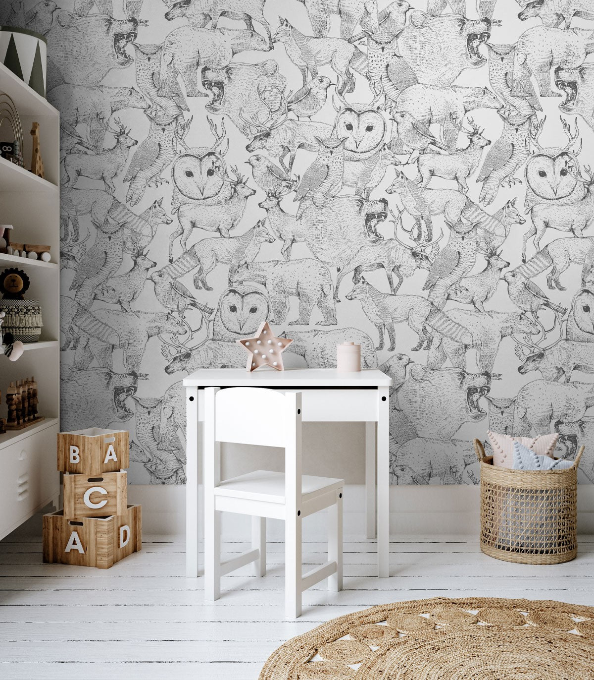 Tapeta Forest Friends Grey