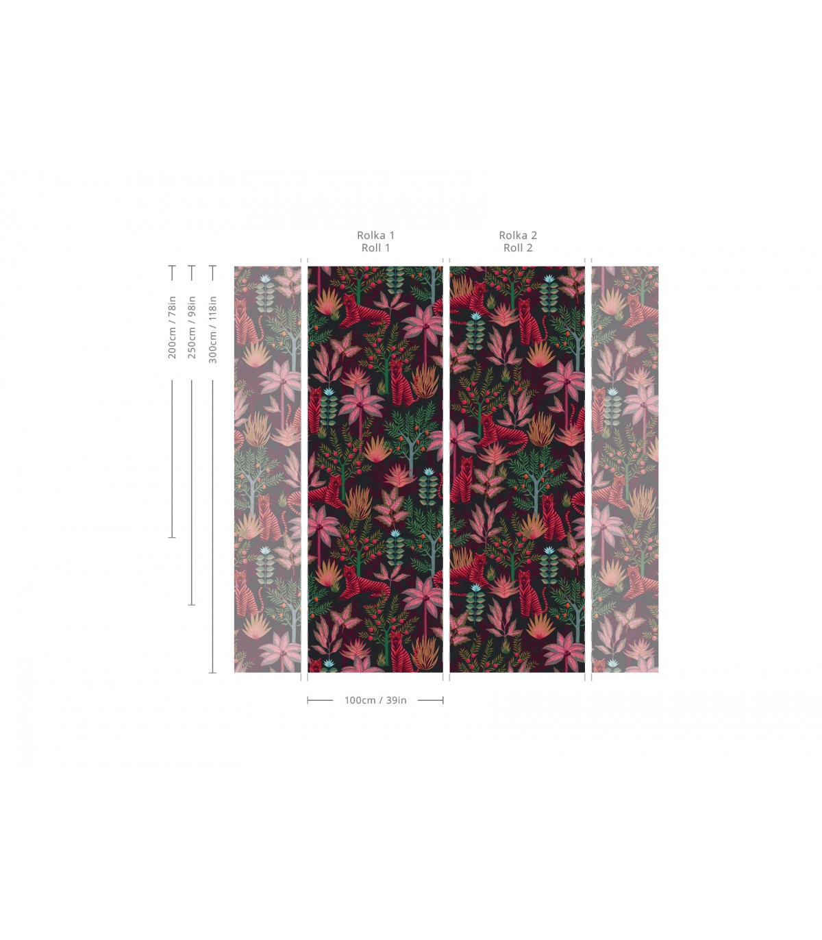 Tapeta Gold Tigers Black