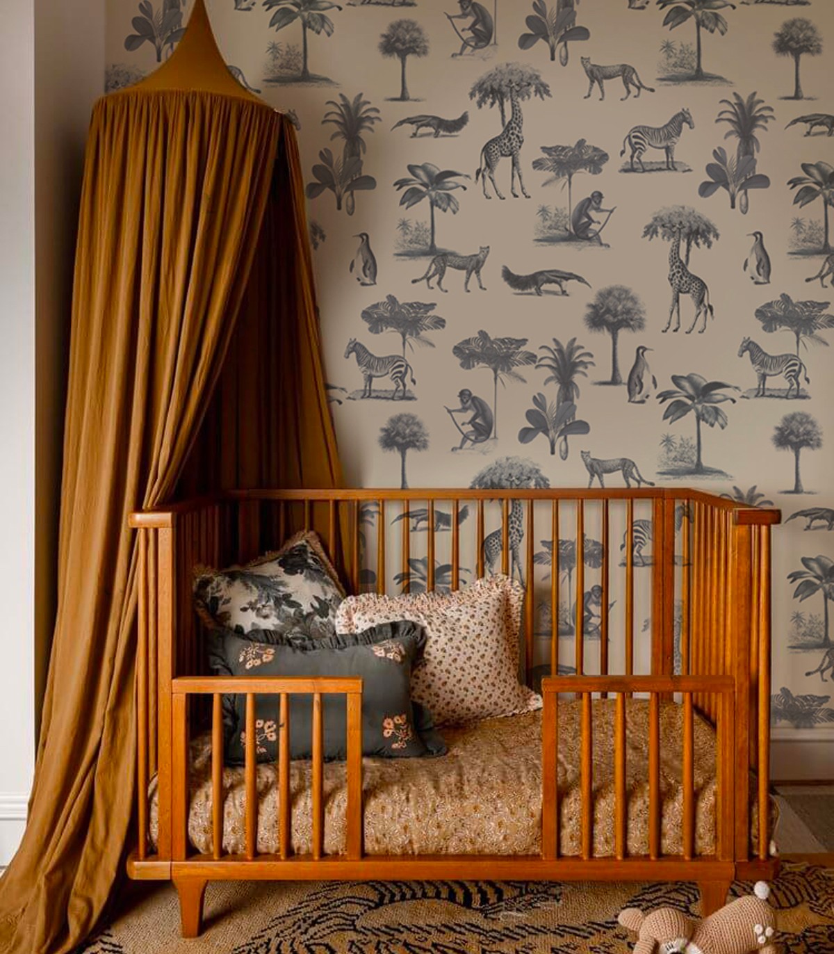 Tapeta Vintage animals beige