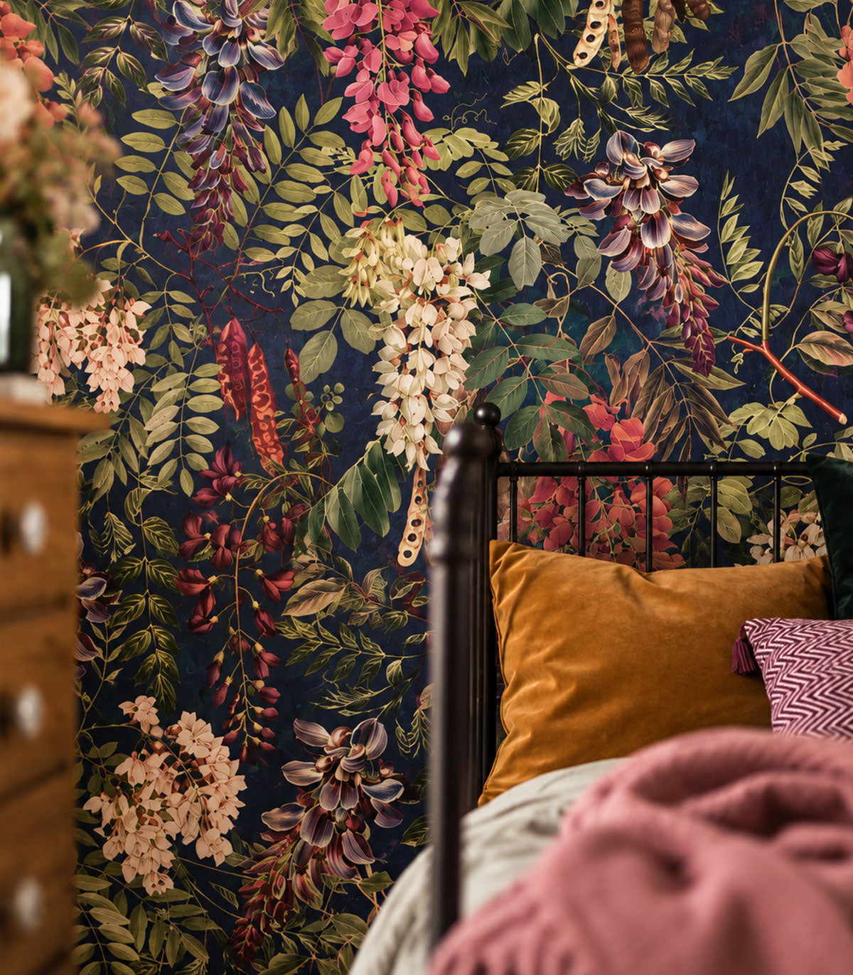 Carta da parati Acacia Dark Blue