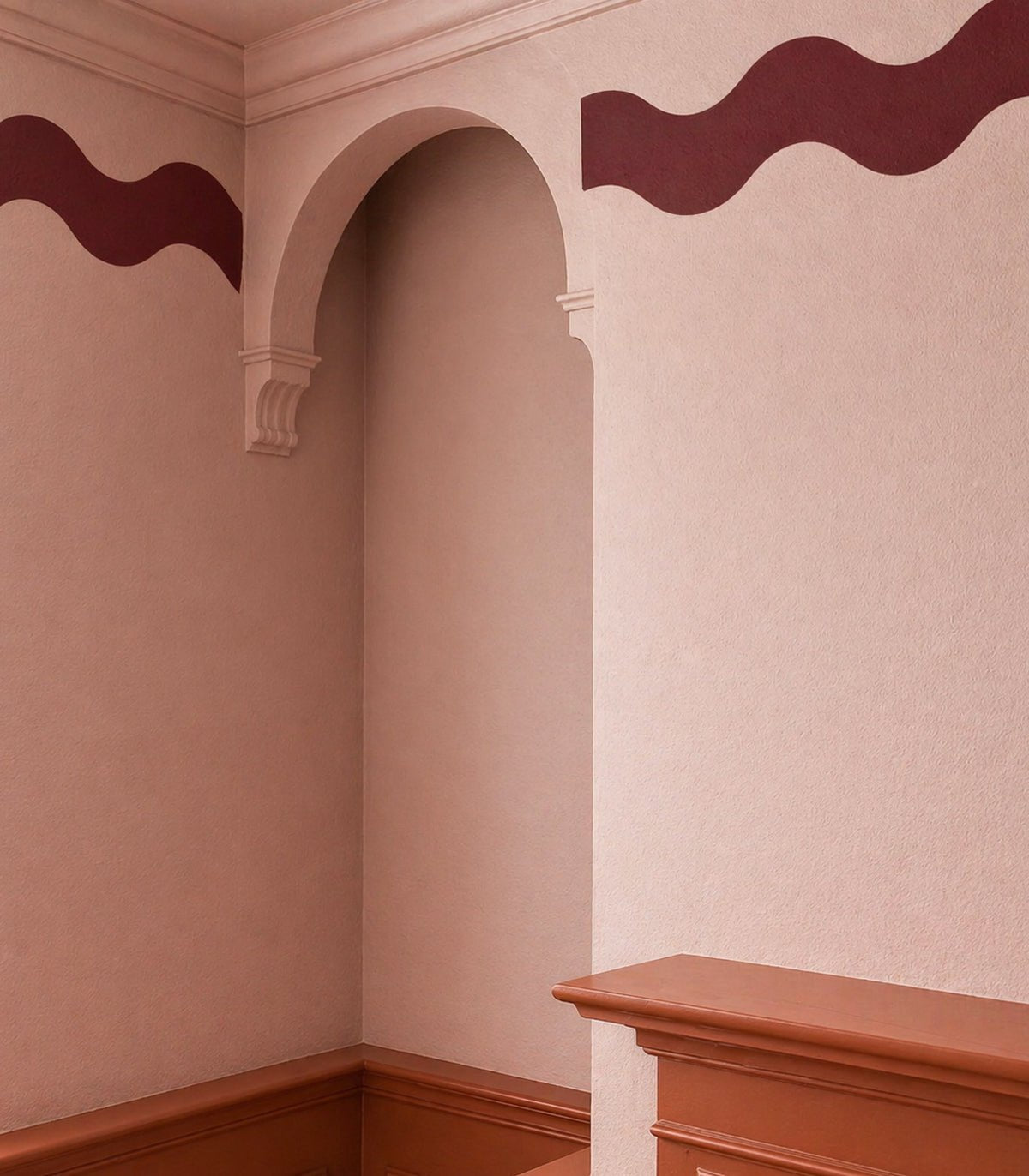 Border Double Wave Deep Burgundy - Wallcolors®