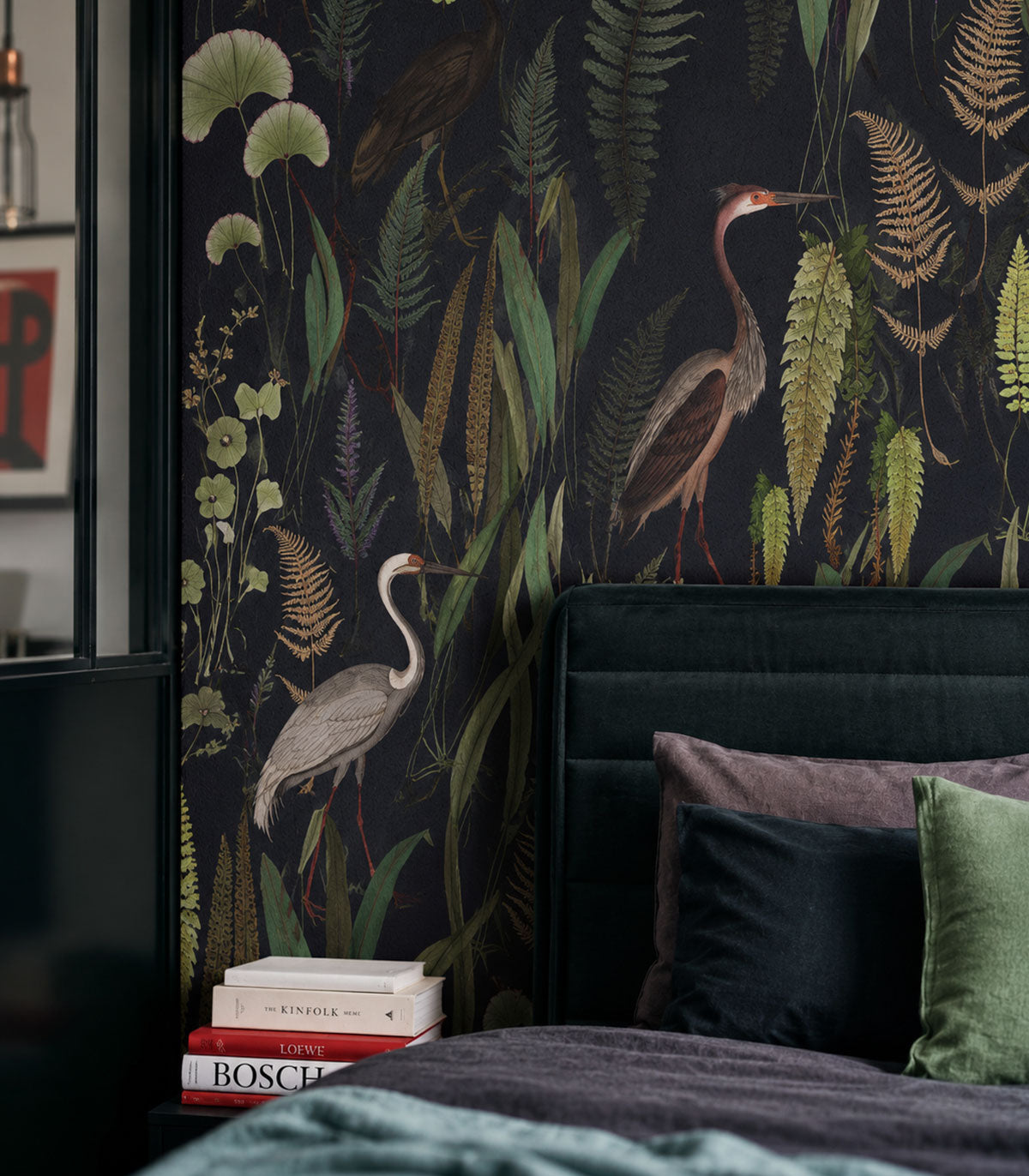 Carta da parati Calm Heron Navy