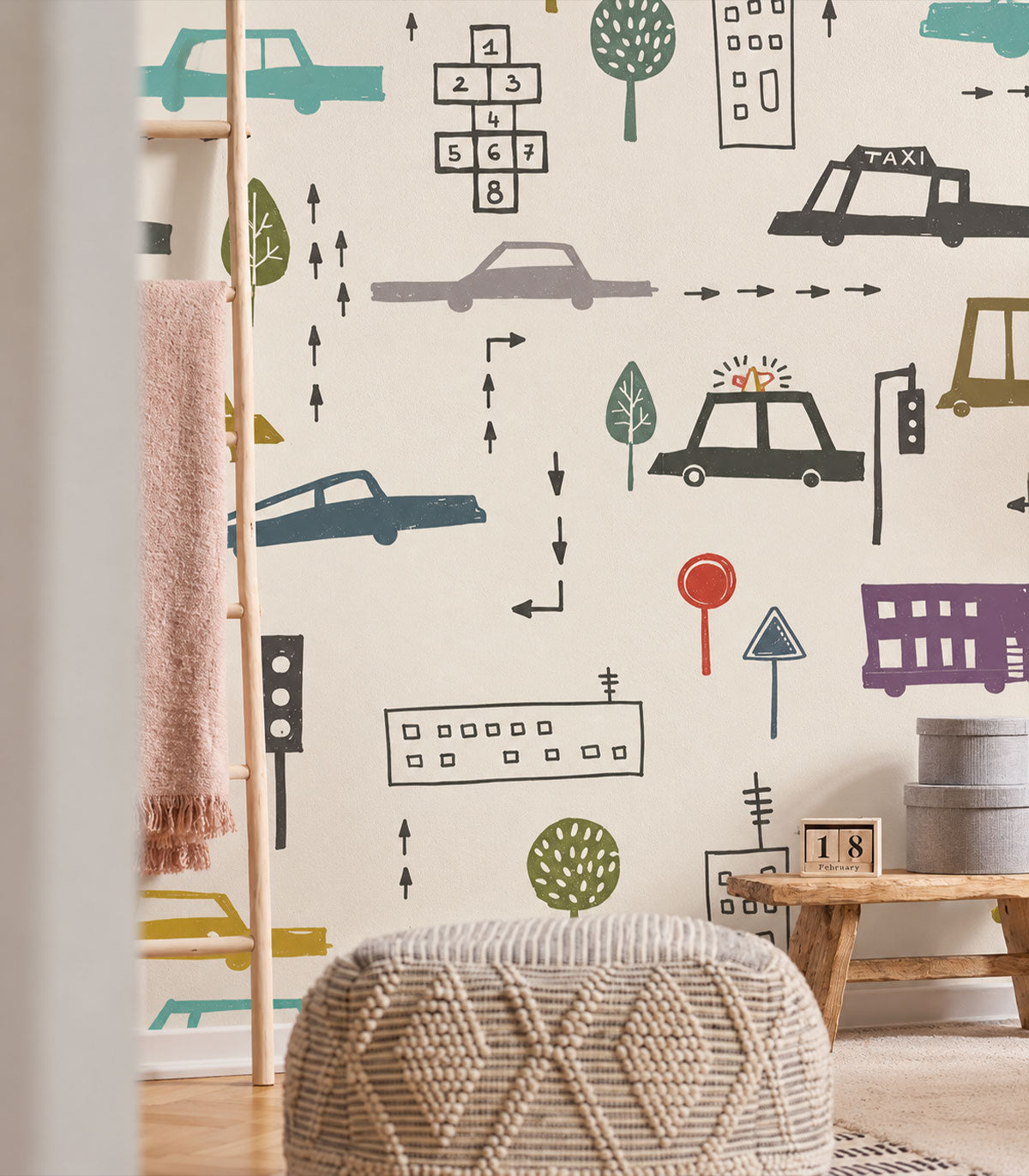 Carta da parati Cars White