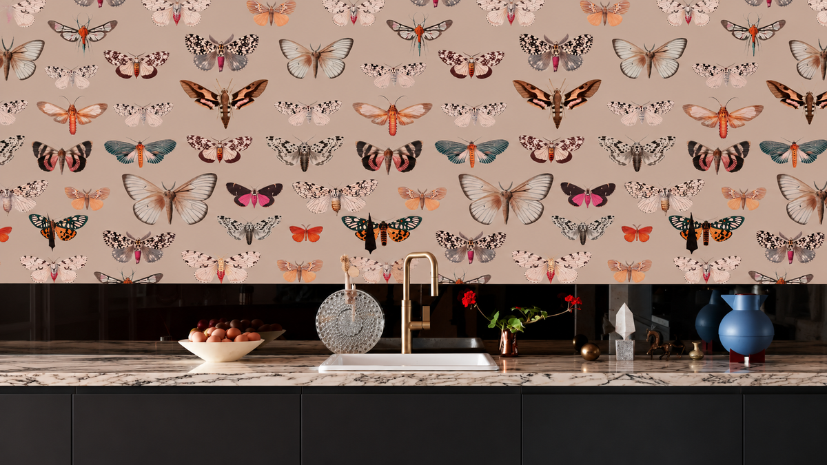 Carta da parati Colorful Butterfly Pink
