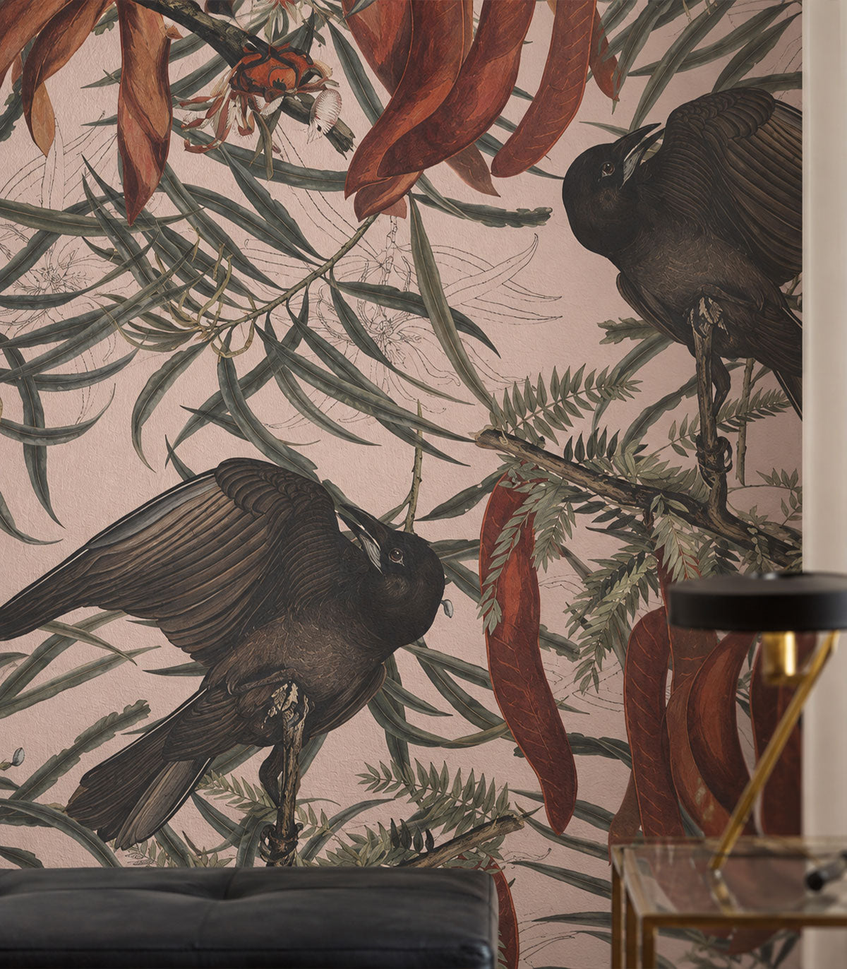 Carta da parati Crows Pink