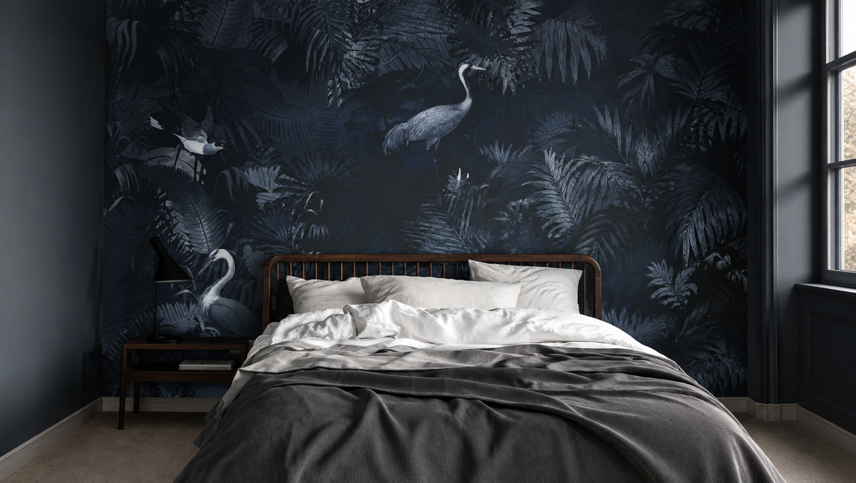 Carta da parati Desert Tropics Dark Blue