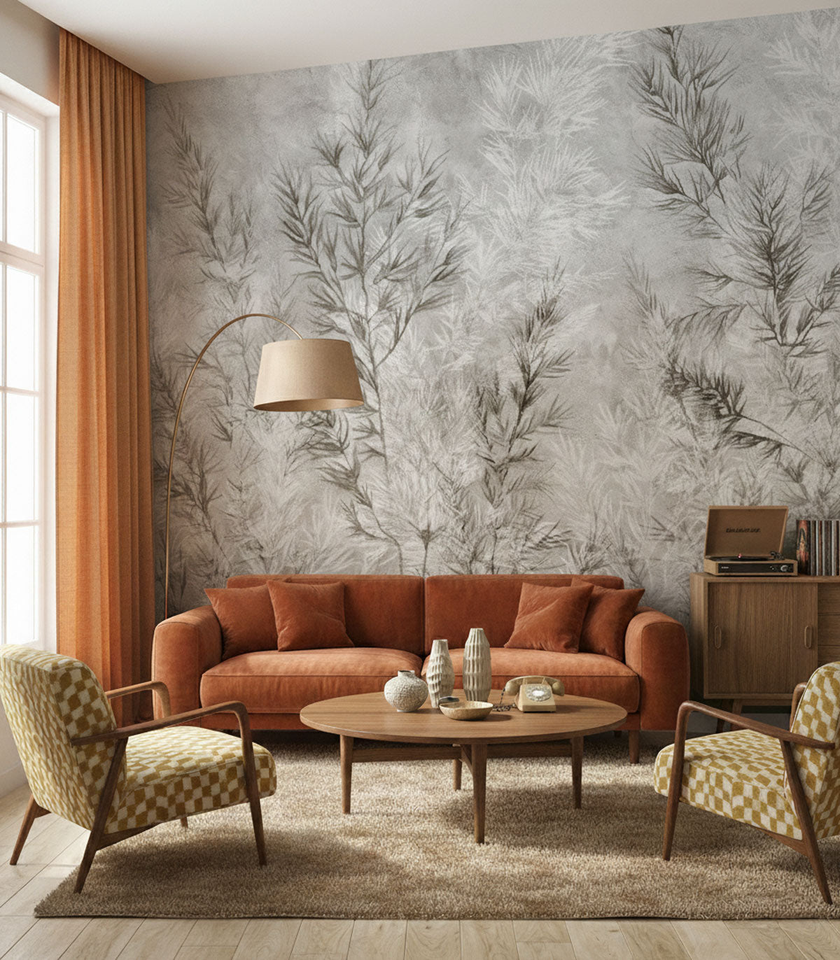 Tapeta Dry grass grey