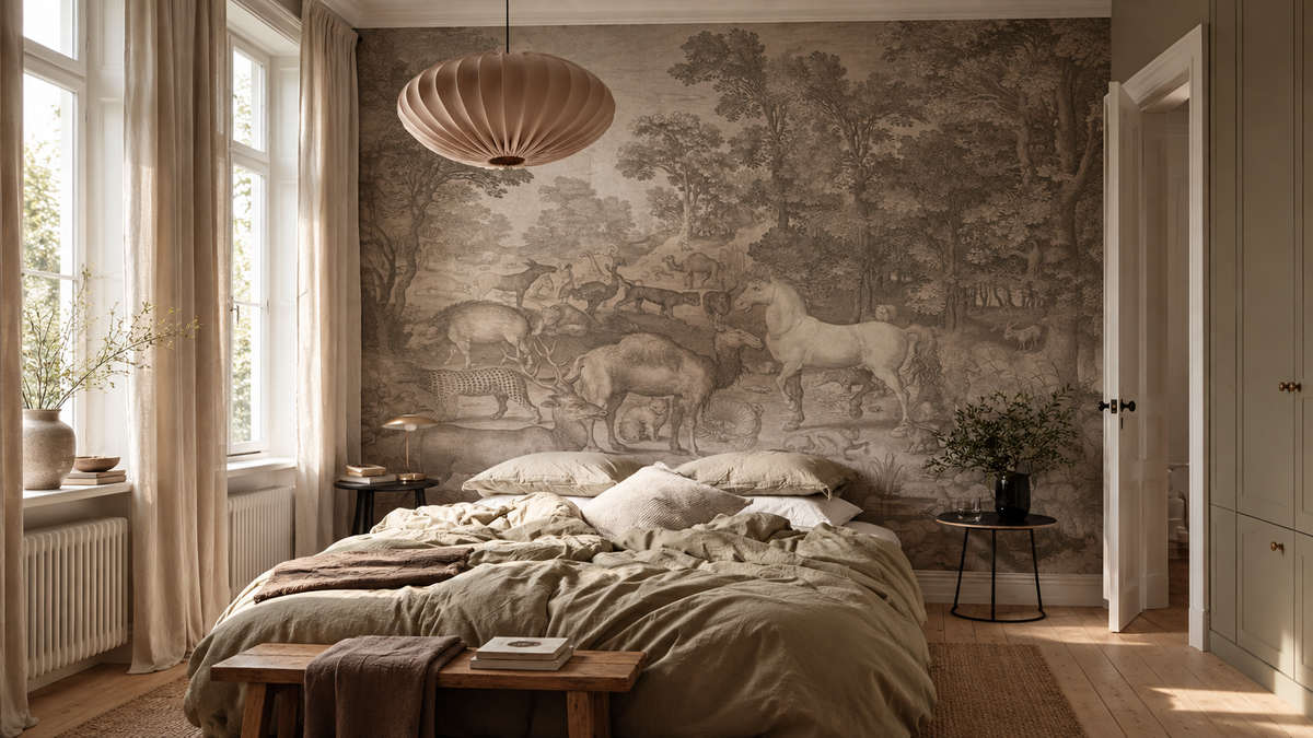 Carta da parati Fauna Fresco Beige