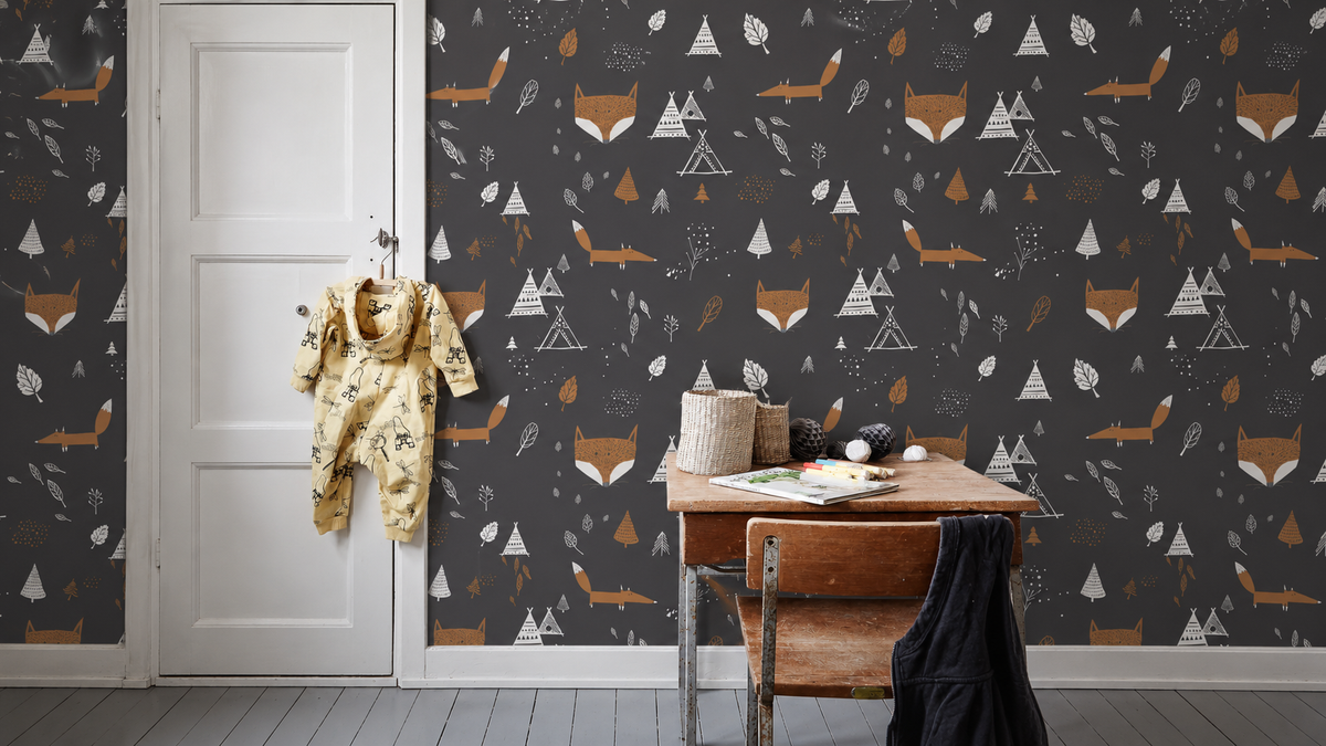 Carta da parati Fox Adventure Black