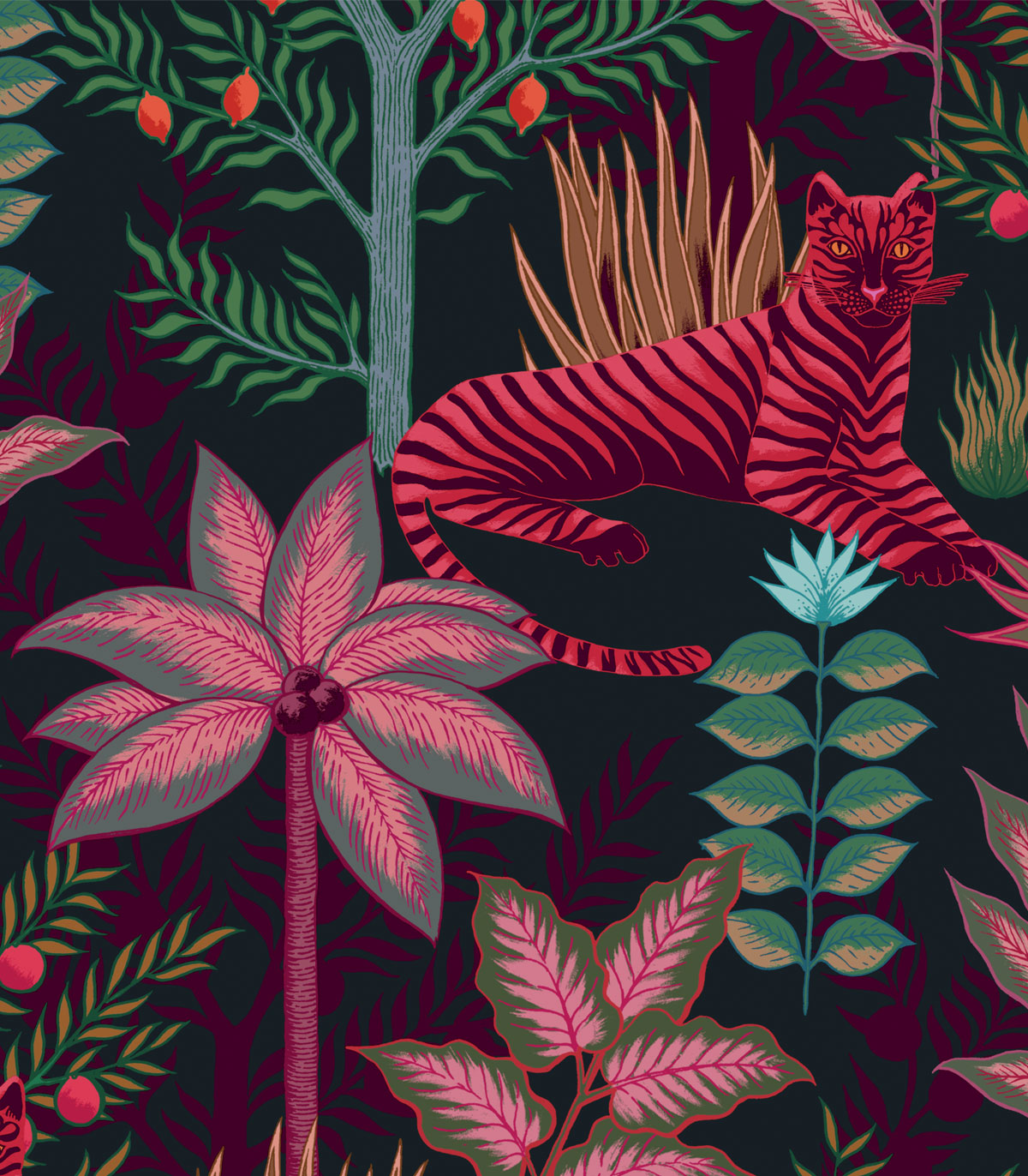 Tapeta Gold Tigers Black