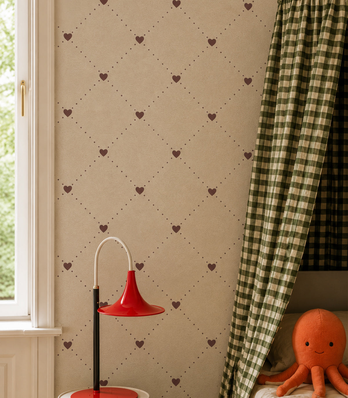 Tapeta Heart Lattice Cherry Wine