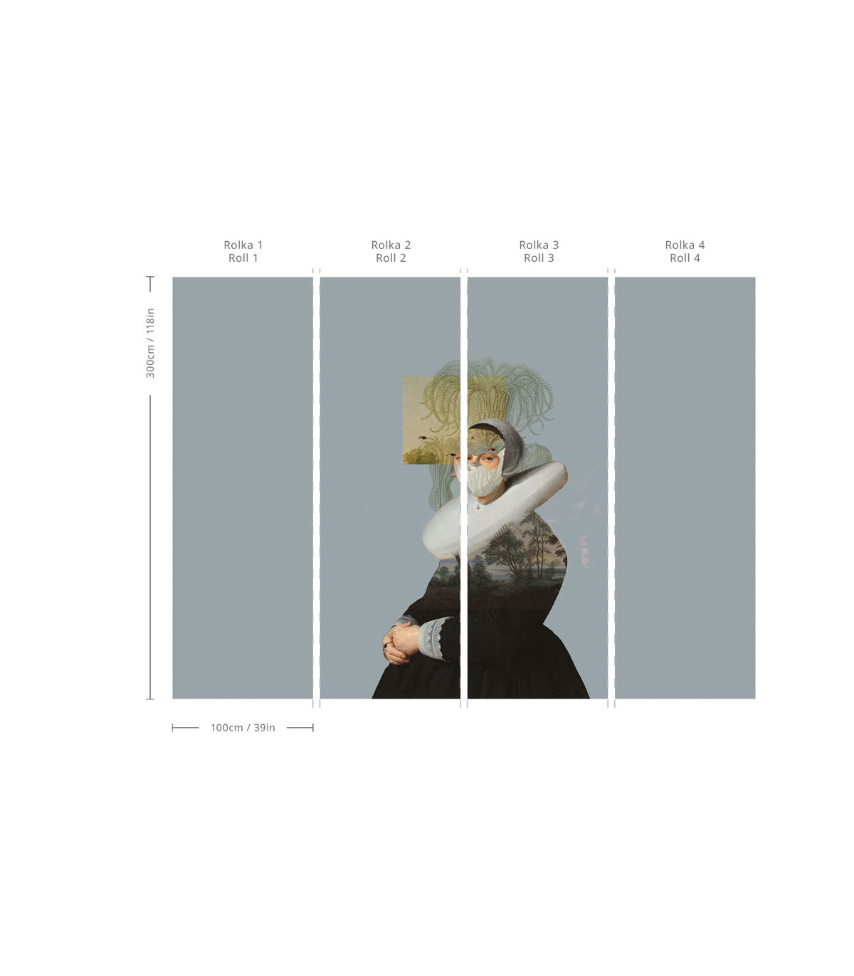 Carta da parati Landscape Muse Blue