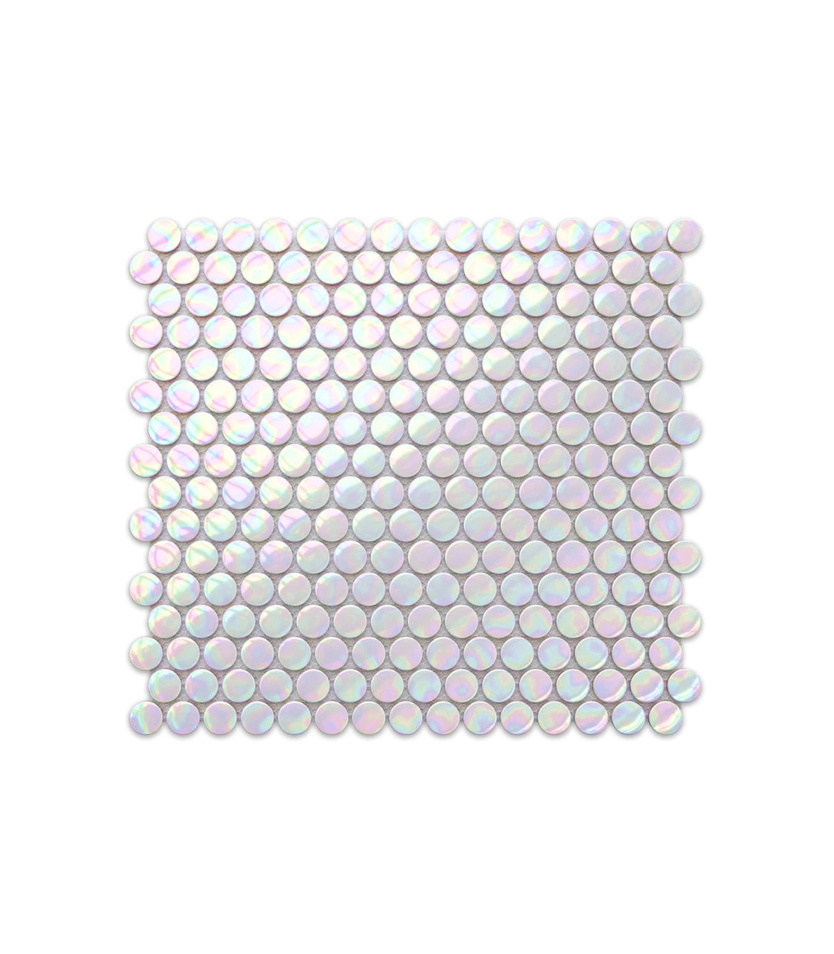 Mozaika penny dots white pearl shine
