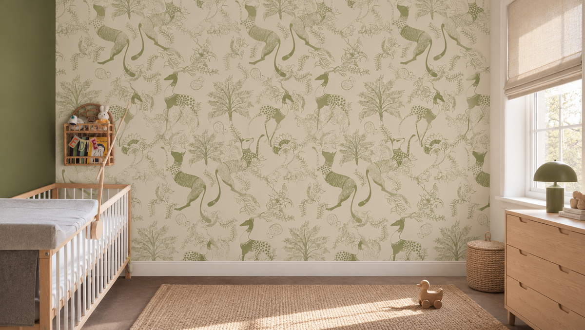 Carta da parati Mythical Animals Green