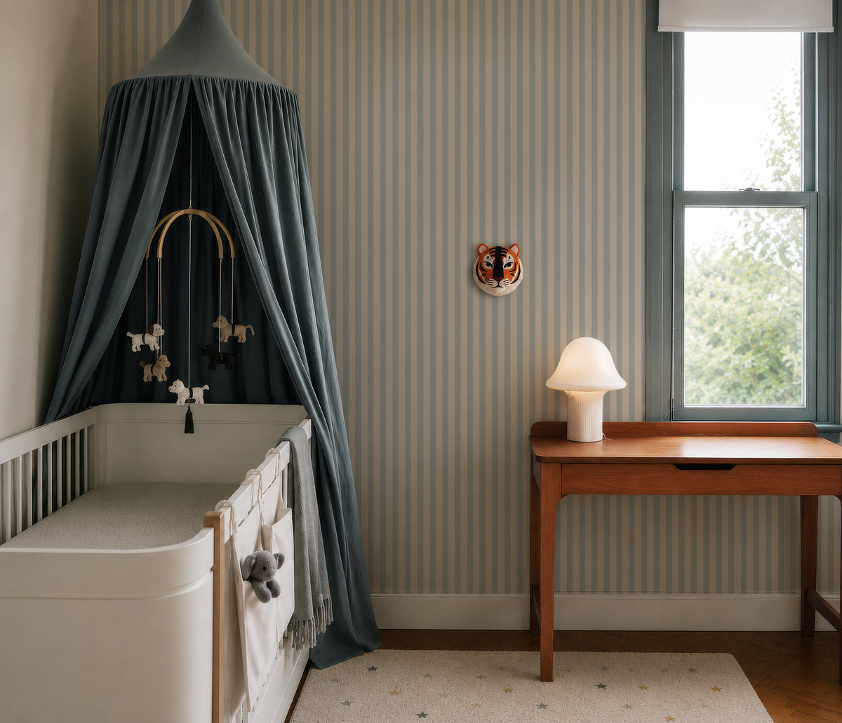 Carta da parati Stripe Tranquil Blue