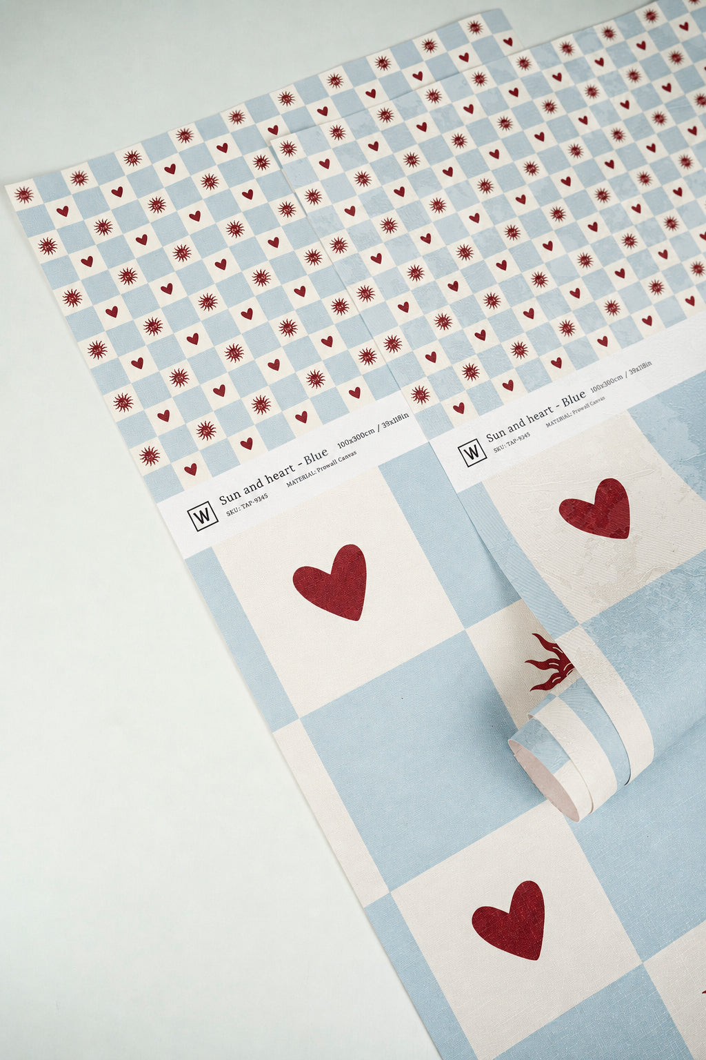 Carta da parati Sun and heart Blue