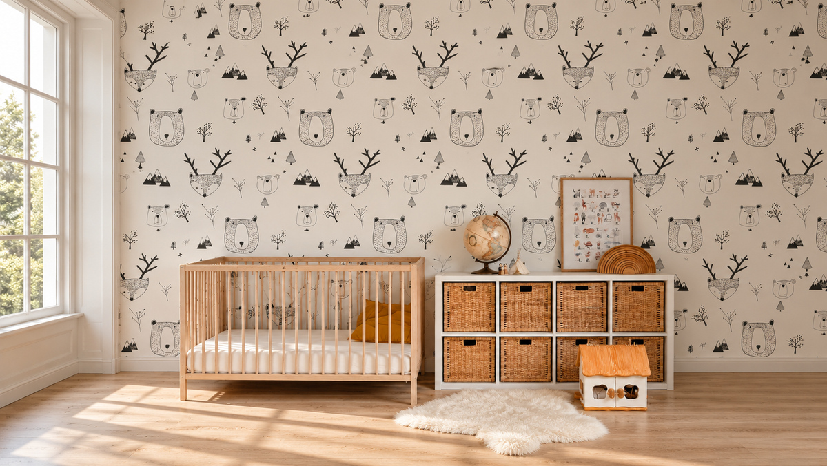 Carta da parati Teddy Bears White