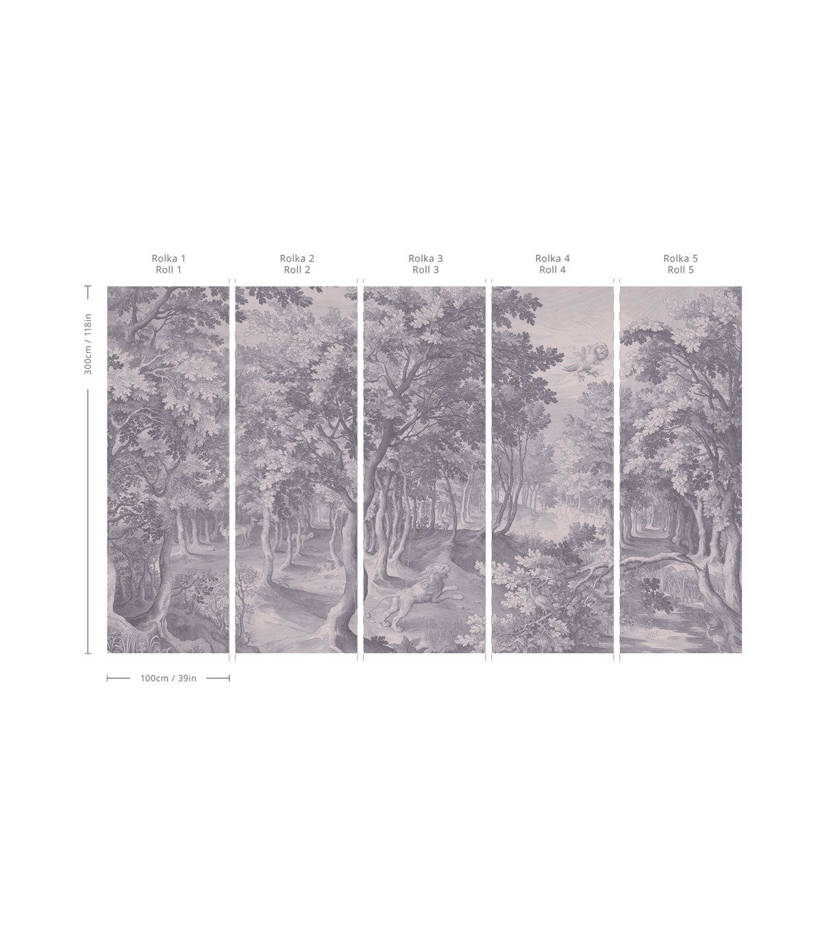 Carta da parati Timeless Trees Blue