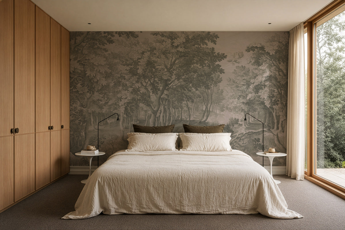 Carta da parati Timeless Trees Green