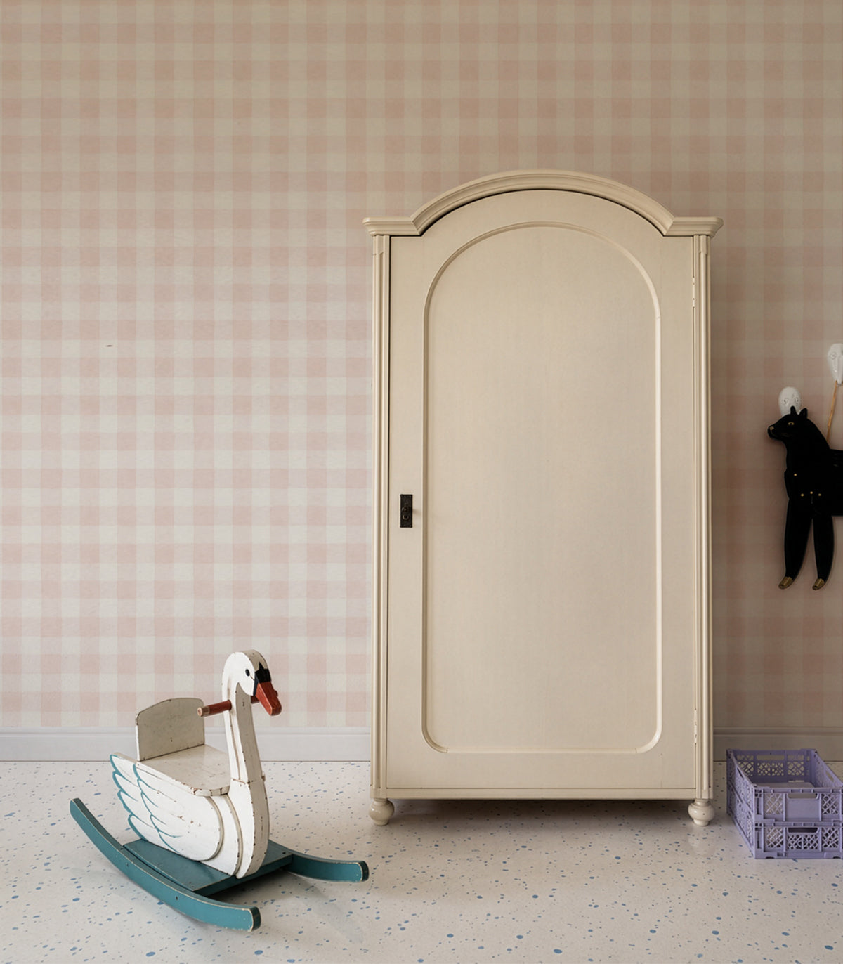 Carta da parati Watercolor Checks Blush Pink